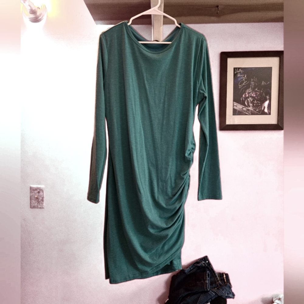 BTFBM teal dress XL long sleeve